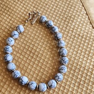 Case Mate Beaded Phone Strap Wristlet White Marble Style